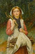 Charles M Russell The young faggot gatherer oil painting on canvas